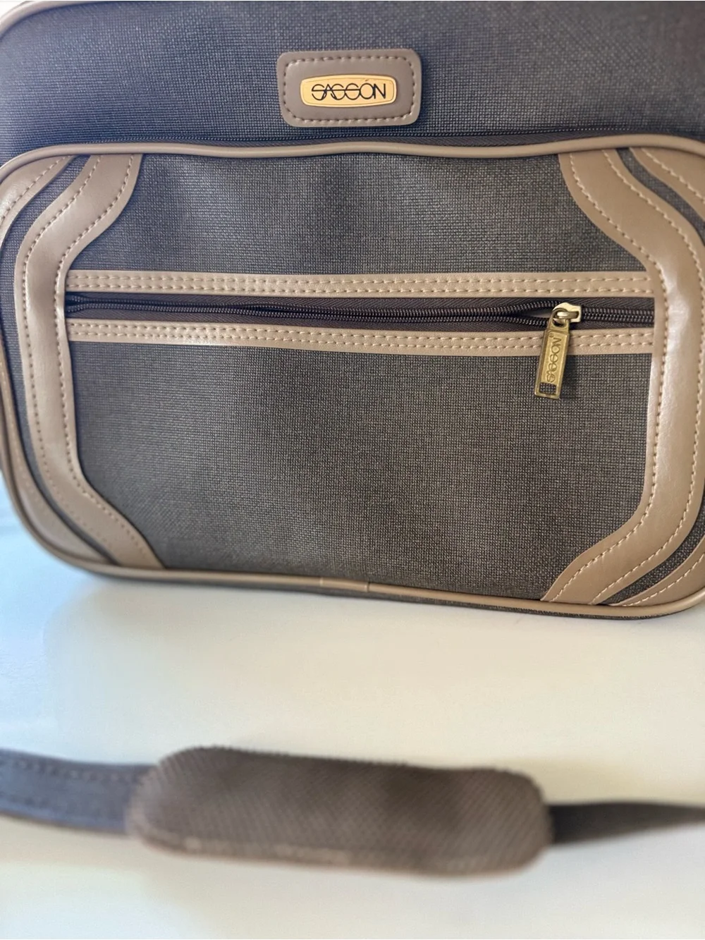 Brown and Tan Vintage Crossbody Shoulder Bag